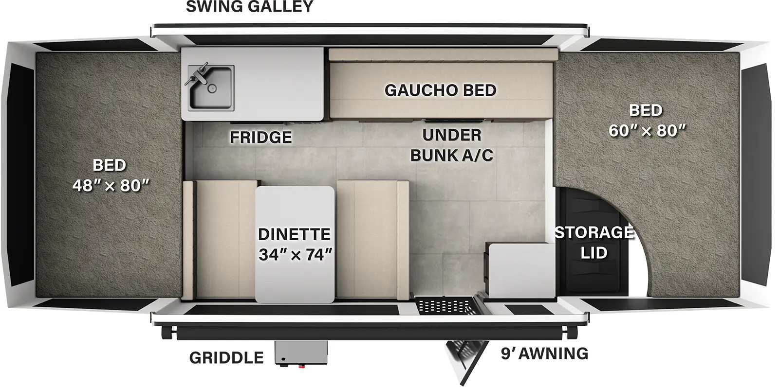 The Flagstaff Tent 193MT floorplan features include: 